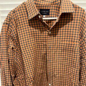 Ledbury Men's Orange check shirt.  Size 17